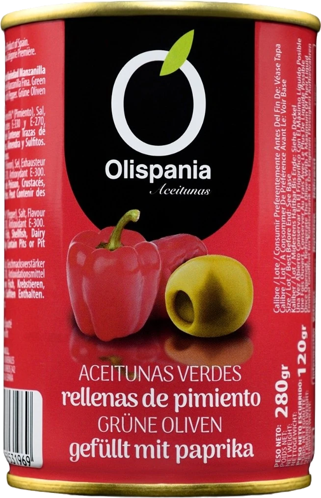 Olispania grüne Oliven mit Paprika 120g