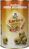 Grüne Manzanilla-Oliven ohne Stein, Dose, 2kg Abtropfgewicht - Aceitunas Karina