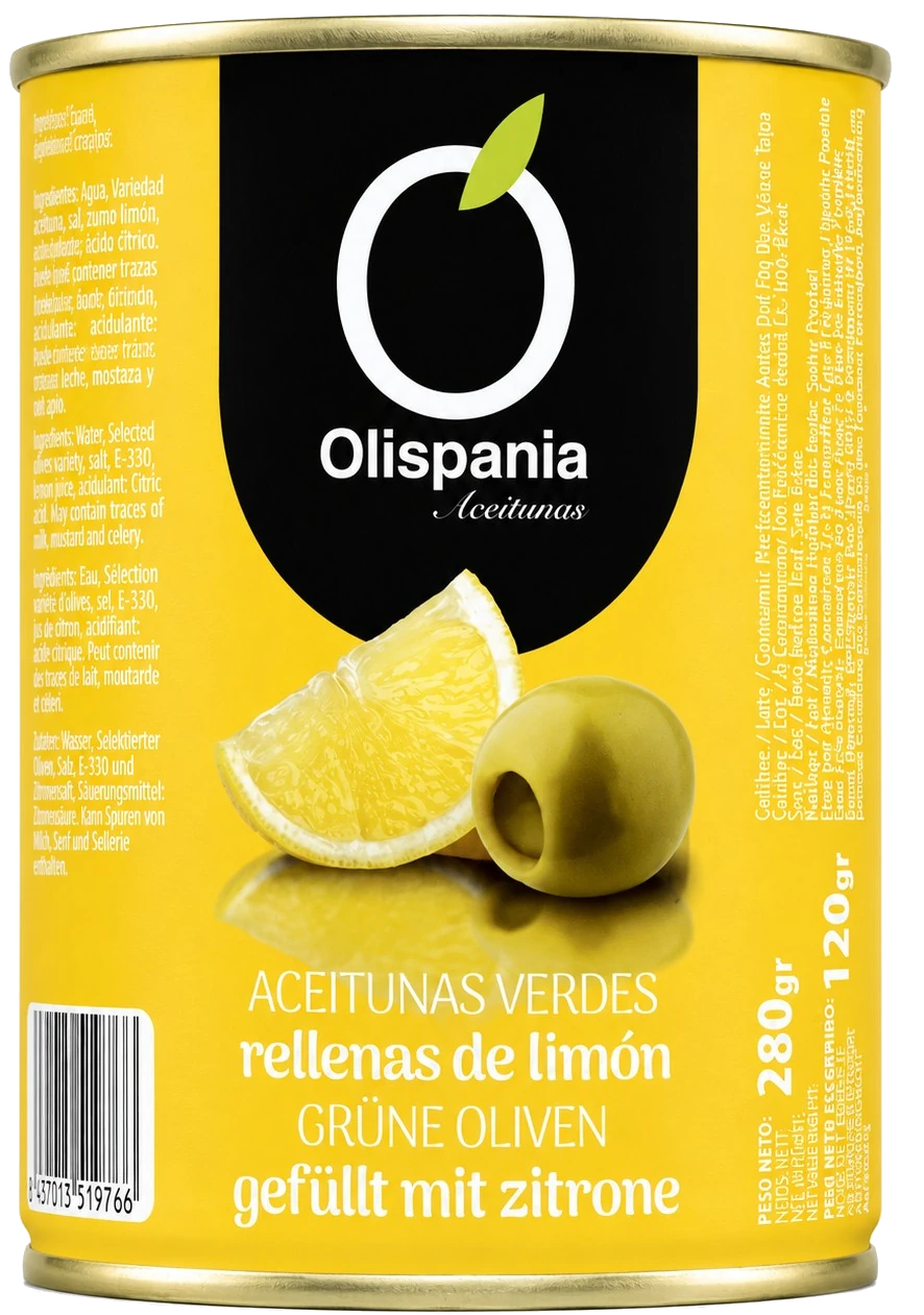 Olispania grüne Oliven mit Zitrone 120g