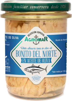 Agromar Bonito del Norte (Weißer Thunfisch in Olivenöl) 190g, im Glas