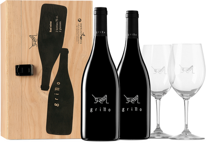 Grillo y Copas: 2x Grillo Limitado und 2x Weingläser mit Geschenkverackung - El Grillo y La Luna – Probierpaket aus Spanien (Bild 2)