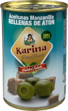 Grüne Manzanilla-Oliven gefüllt mit Thunfischpaste, Dose 120 g Abtropfgewicht - Aceitunas Karina