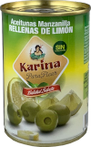 Grüne Manzanilla-Oliven gefüllt mit Zitronenpaste, Dose, 120g Abtropfgewicht - Aceitunas Karina