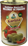 Grüne Manzanilla-Oliven mit Paprikapaste, Dose, 120g Abtropfgewicht - Aceitunas Karina