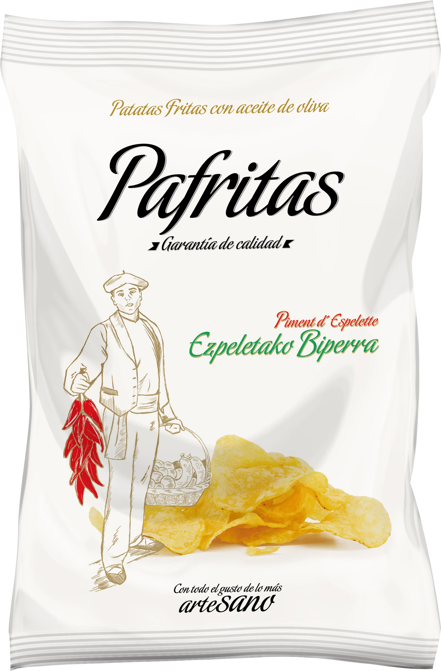 Pafritas Patatas fritas Piment d'Espelette / Kartoffelchips Chili -120g
